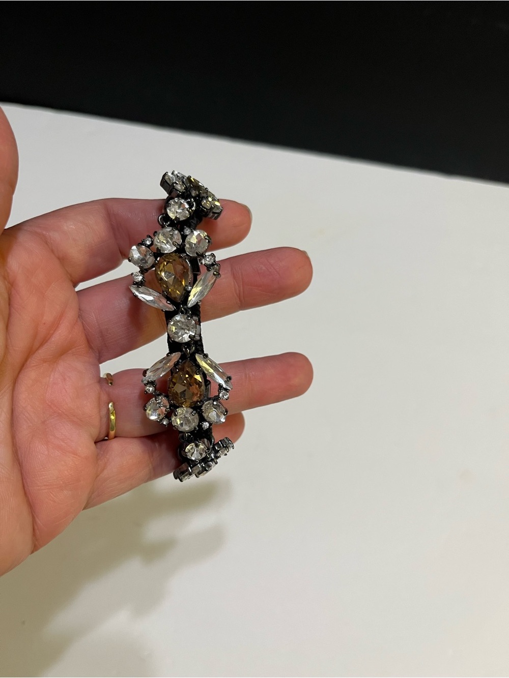 Crystal and Amber Statement Bracelet - Women Accessories